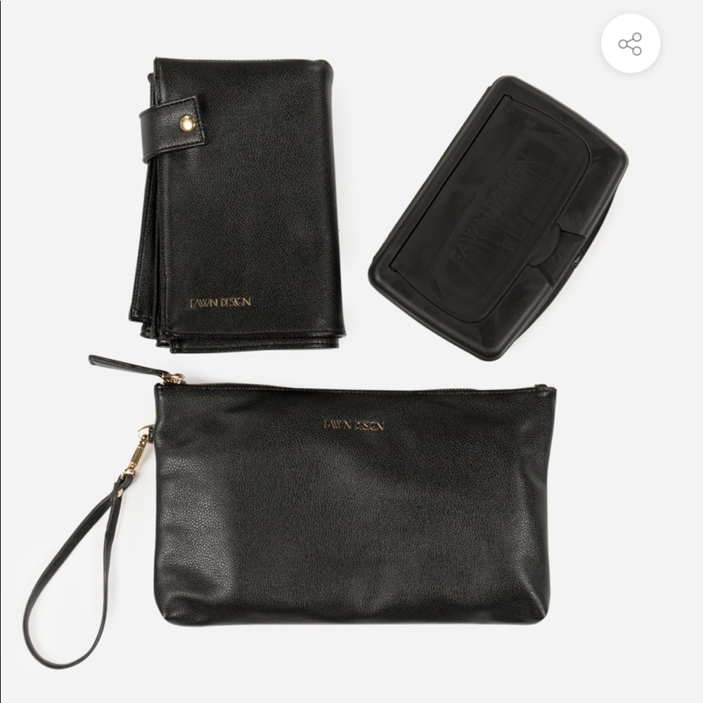 Fawn design Changing Clutch in Black.